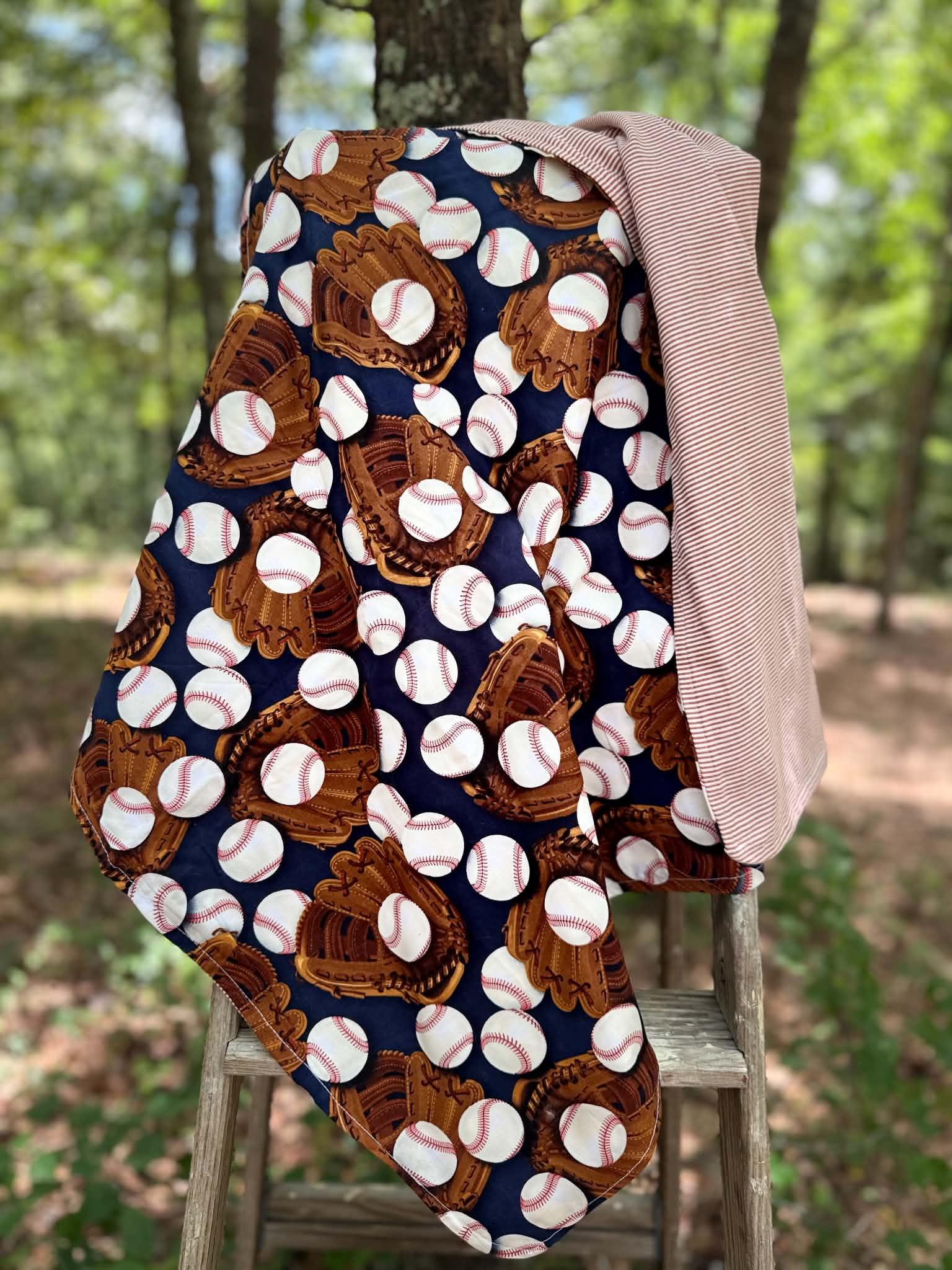 Baseball Flannel Blanket | Handmade Baby Blanket | Personalized Gift