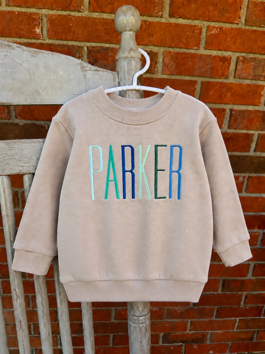 Personalized Toddler Sweatshirt, Embroidered Name Crewneck, Neutral Kids Pullover, Custom Baby Boy Gift