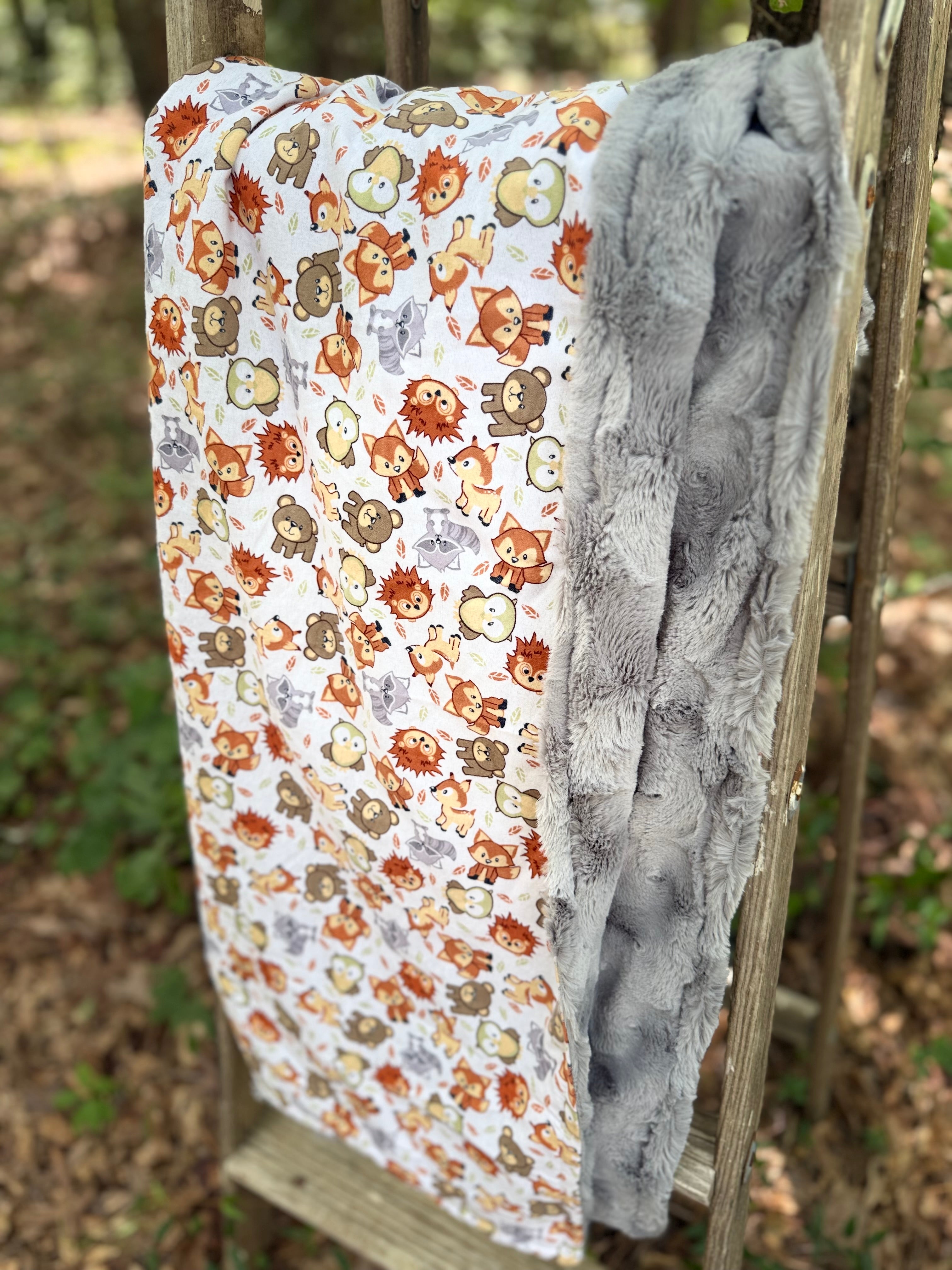 Woodland Animals | Minky Blanket | Handmade Baby Blanket | Personalized Gift
