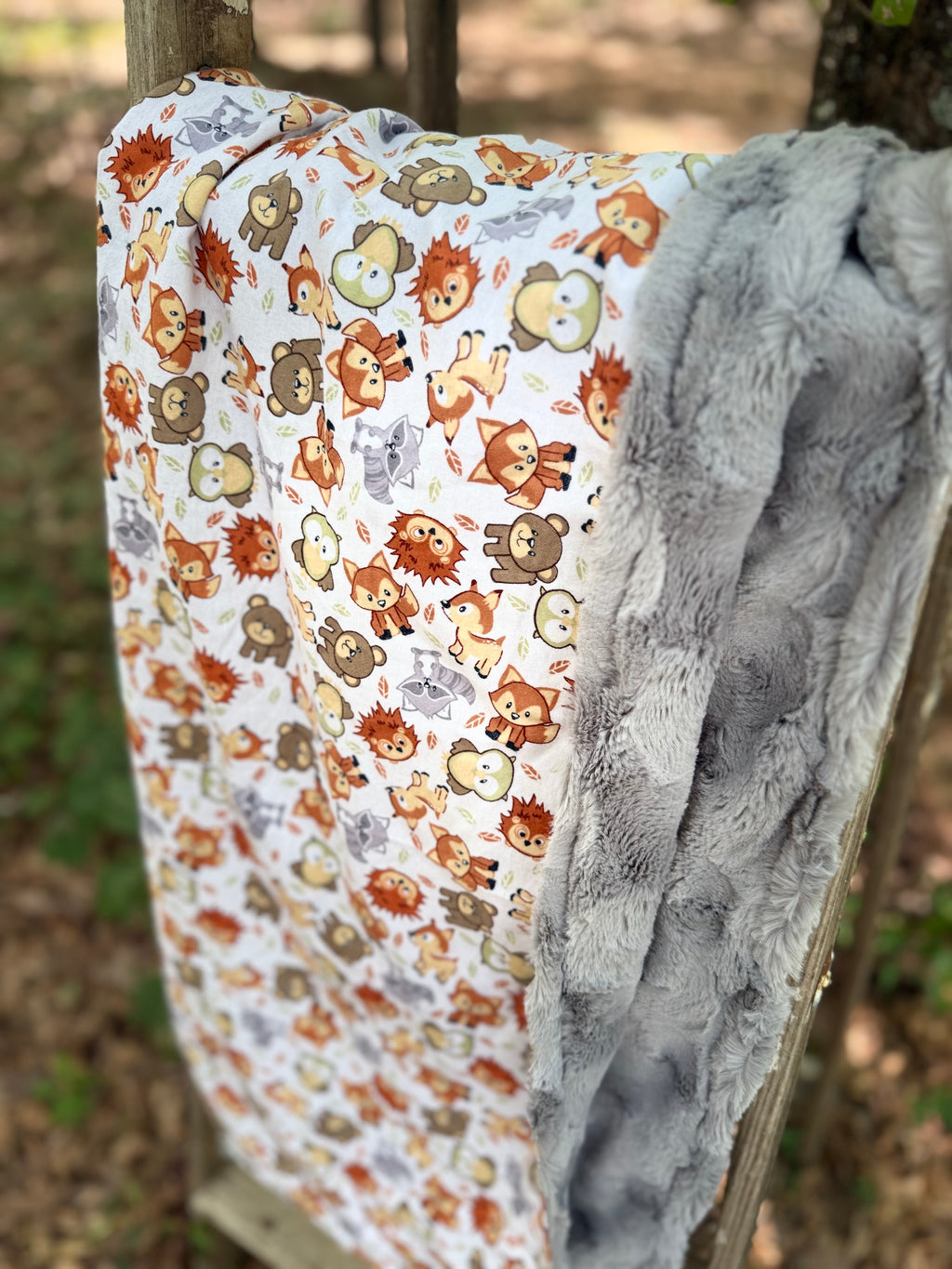 Woodland Animals | Minky Blanket | Handmade Baby Blanket | Personalized Gift