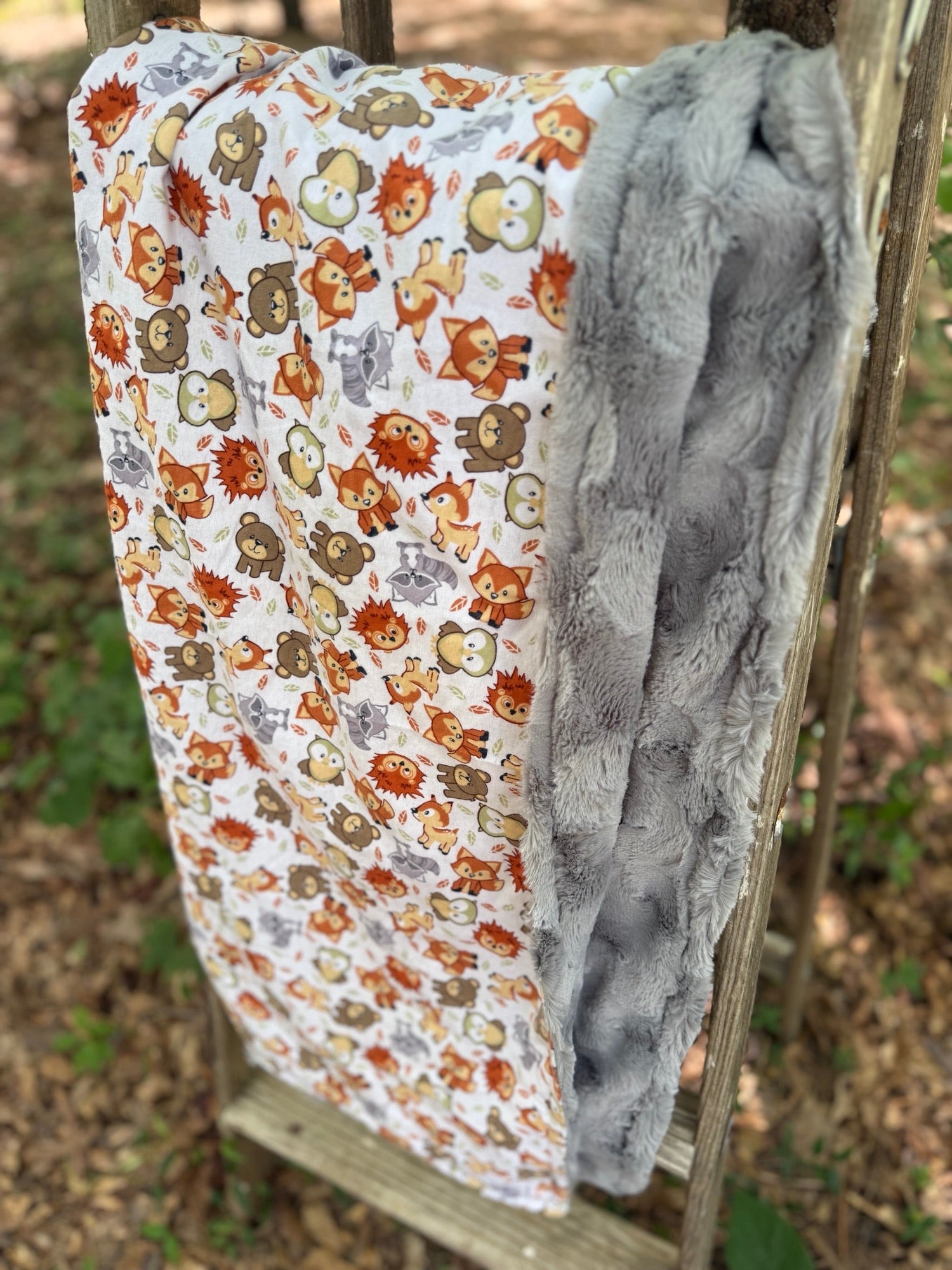Woodland Animals | Minky Blanket | Handmade Baby Blanket | Personalized Gift