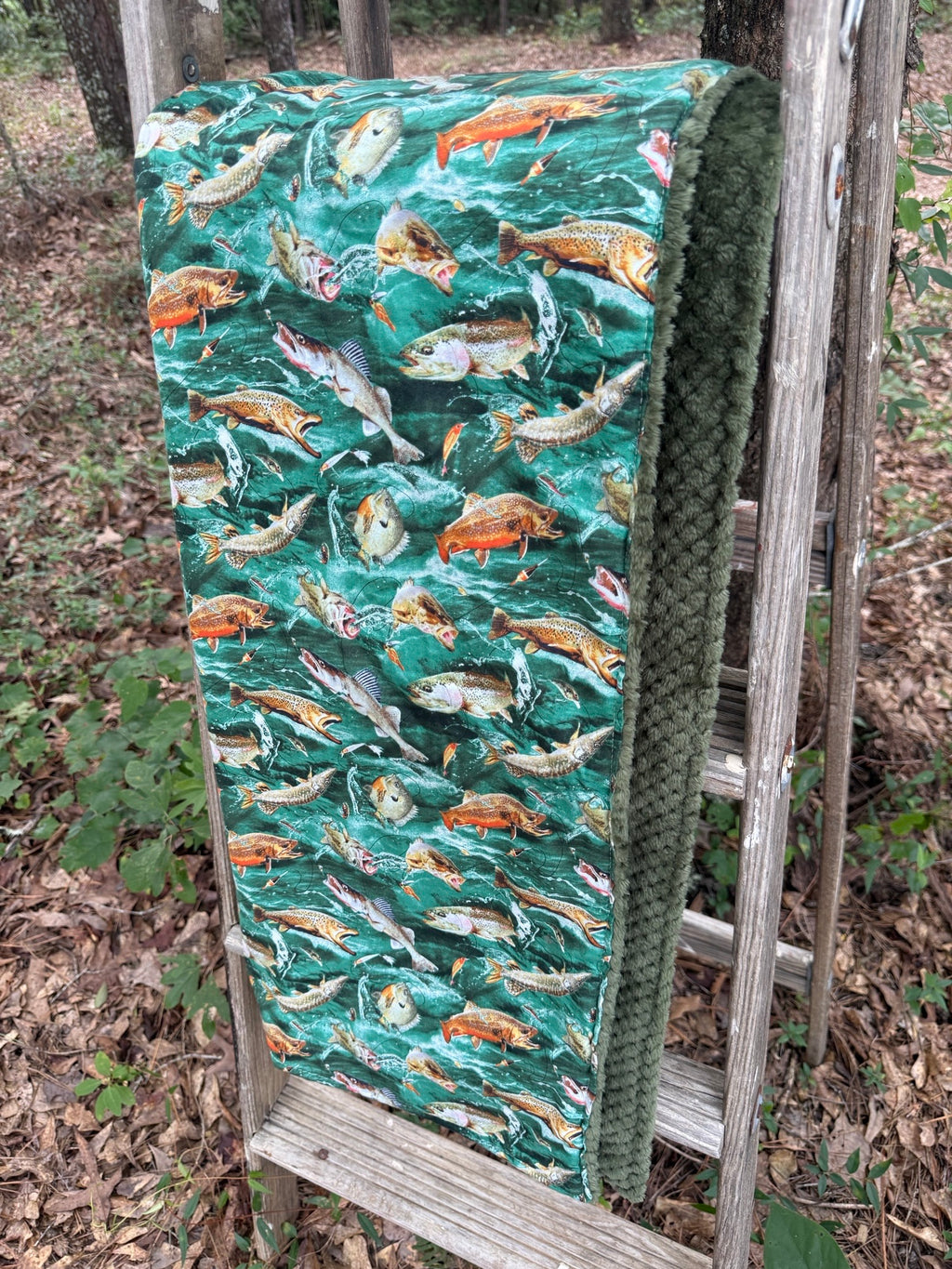 Deep Sea Fishing | Minky Blanket | Handmade Baby Blanket | Personalized Gift