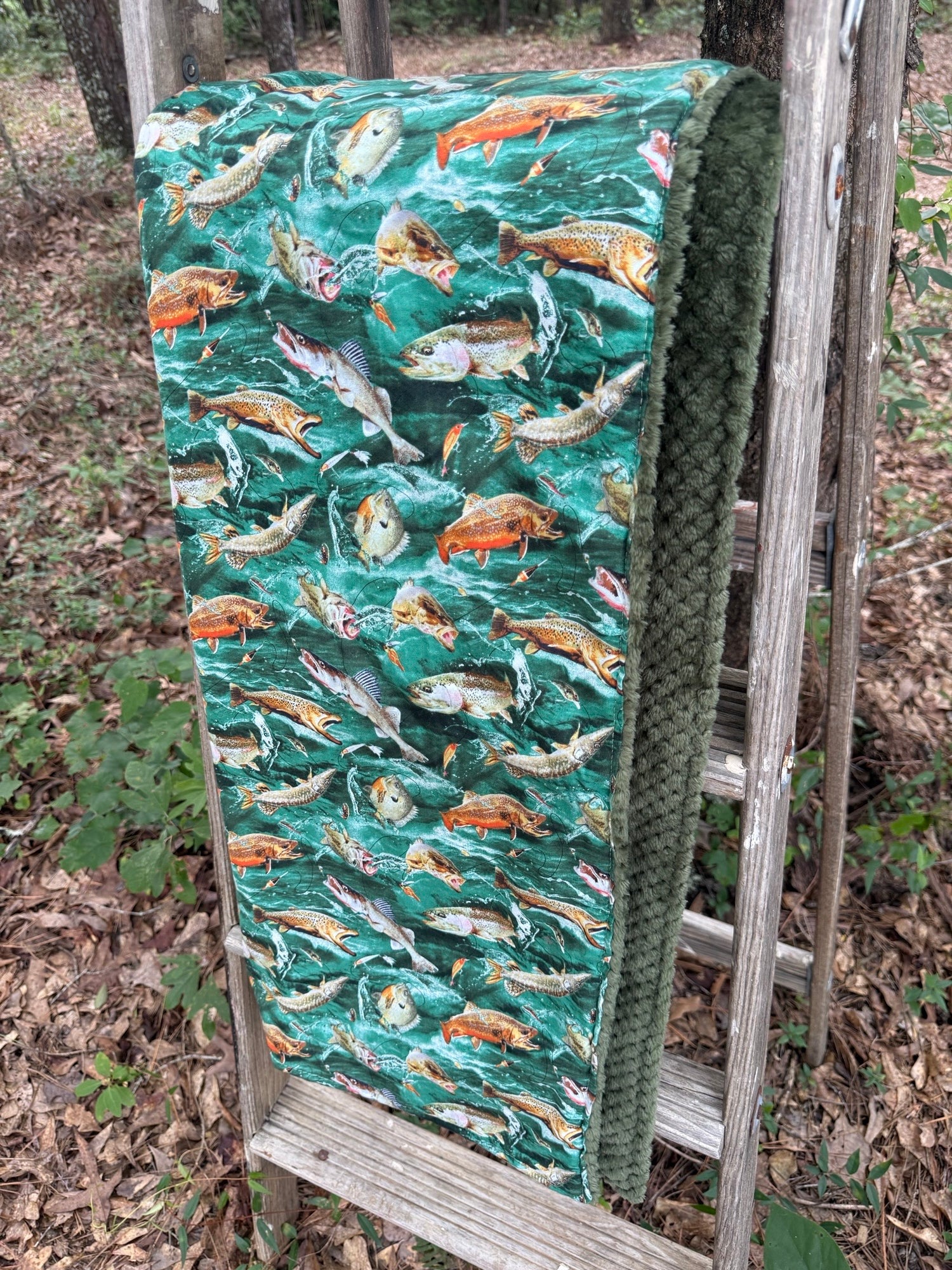 Deep Sea Fishing | Minky Blanket | Handmade Baby Blanket | Personalized Gift