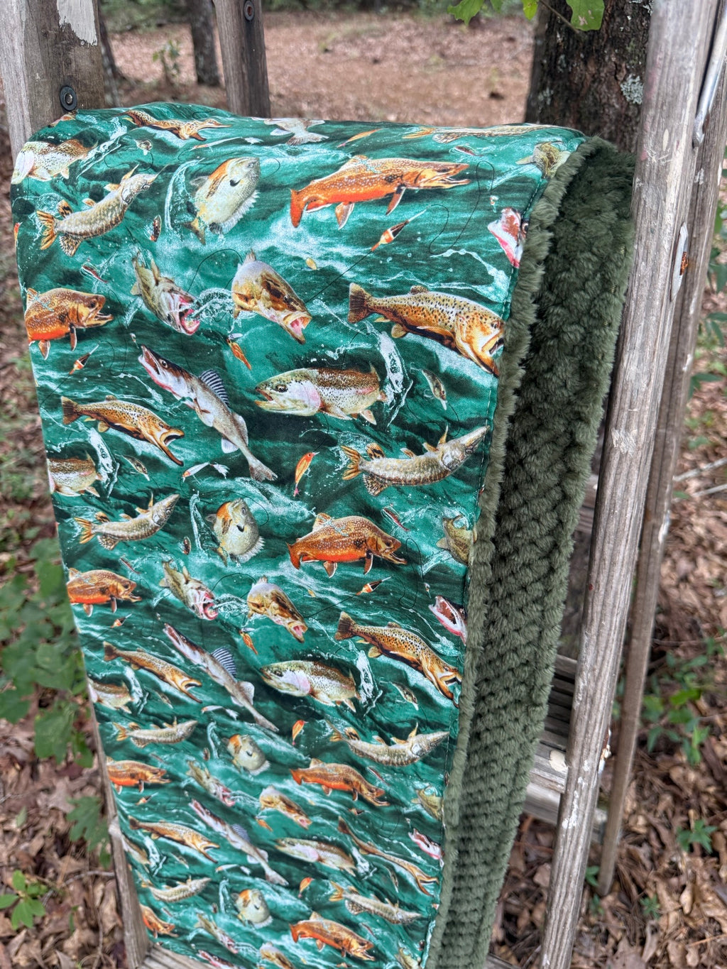 Deep Sea Fishing | Minky Blanket | Handmade Baby Blanket | Personalized Gift