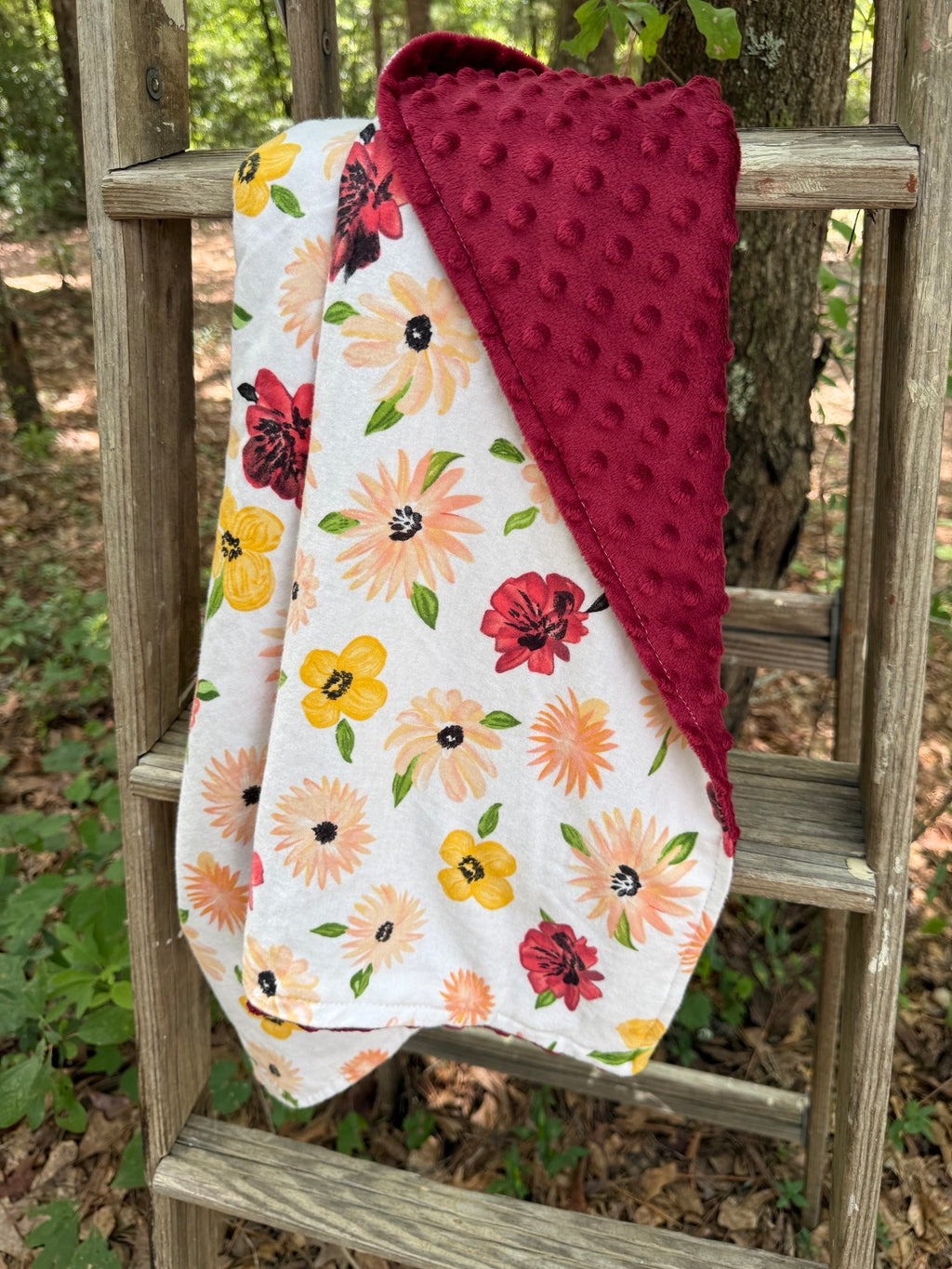 Bohemian Floral| Minky Blanket | Handmade Baby Blanket | Personalized Gift