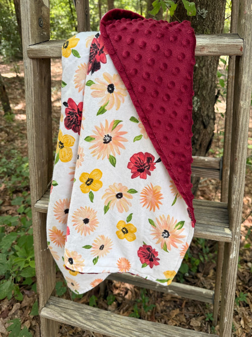 Bohemian Floral| Minky Blanket | Handmade Baby Blanket | Personalized Gift