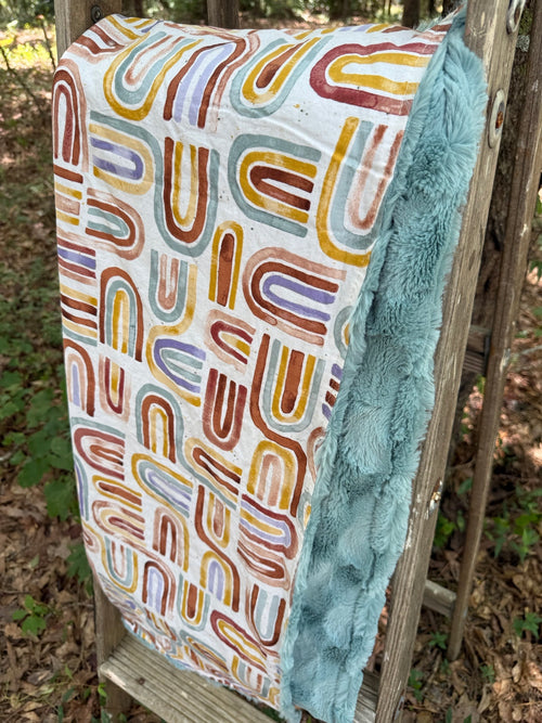Boho Rainbow| Minky Blanket | Handmade Baby Blanket | Personalized Gift