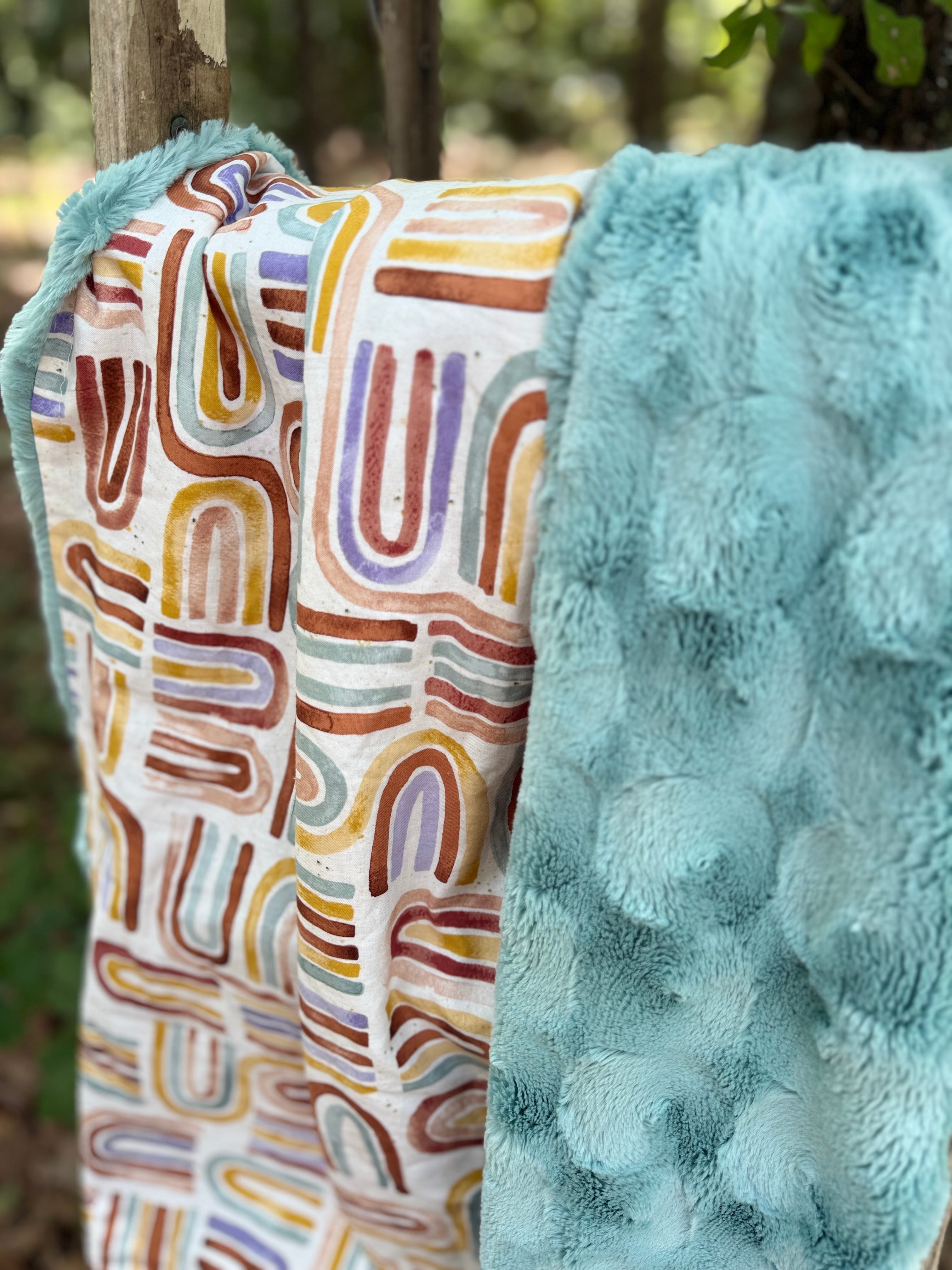 Boho Rainbow| Minky Blanket | Handmade Baby Blanket | Personalized Gift