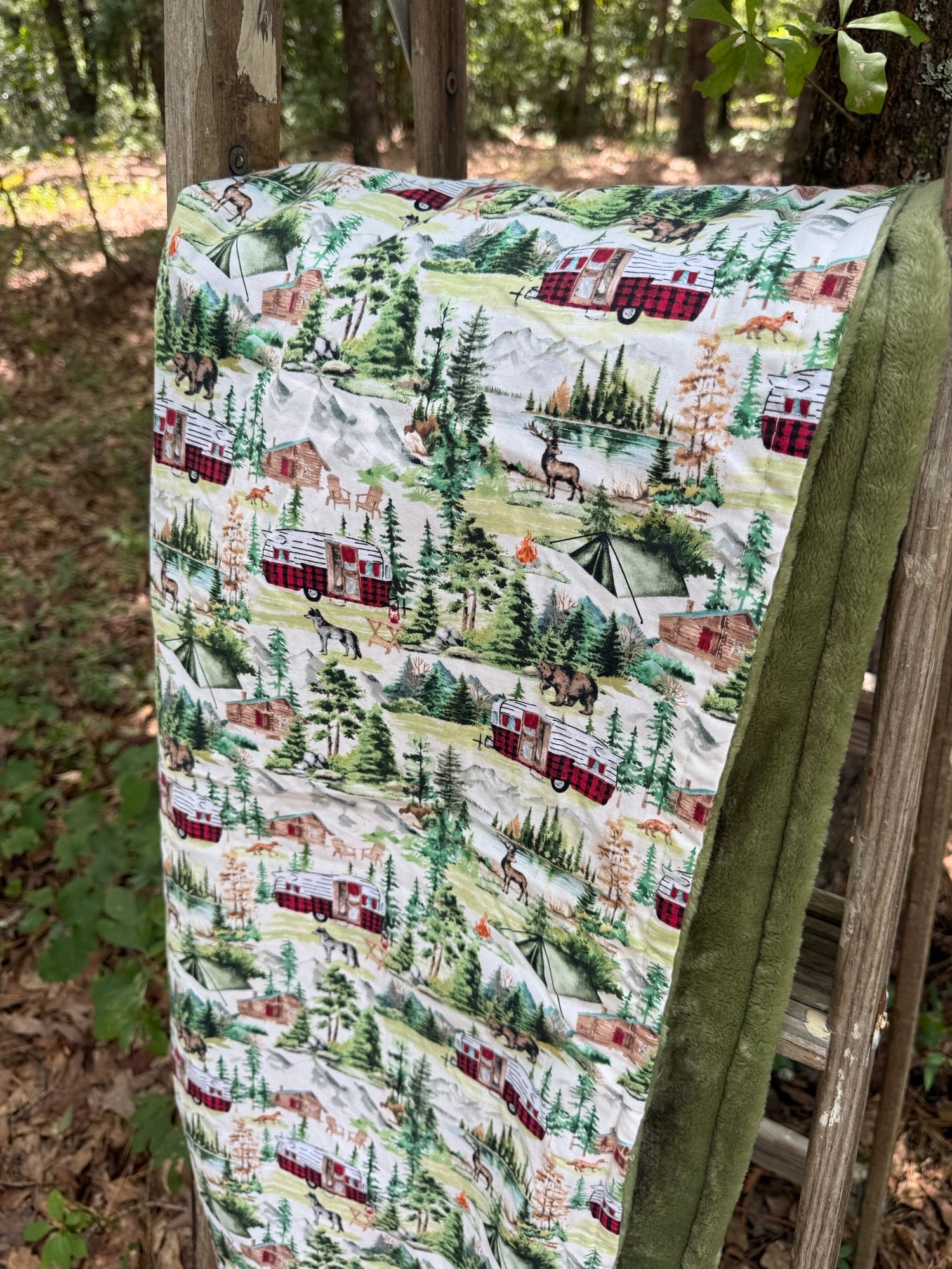 Wood Life | Minky Blanket | Handmade Baby Blanket | Personalized Gift