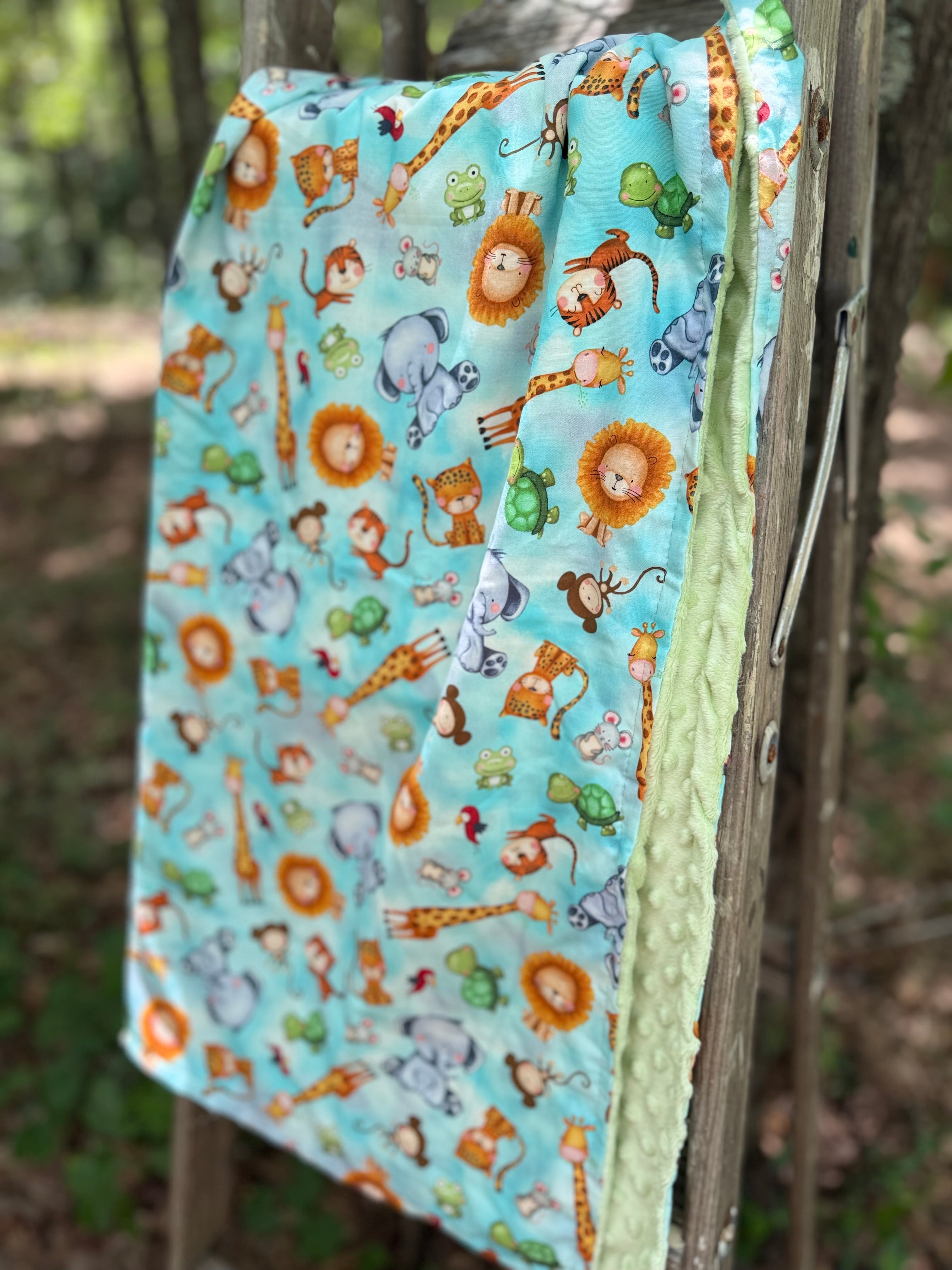 Safari Crew | Minky Blanket | Handmade Baby Blanket | Personalized Gift