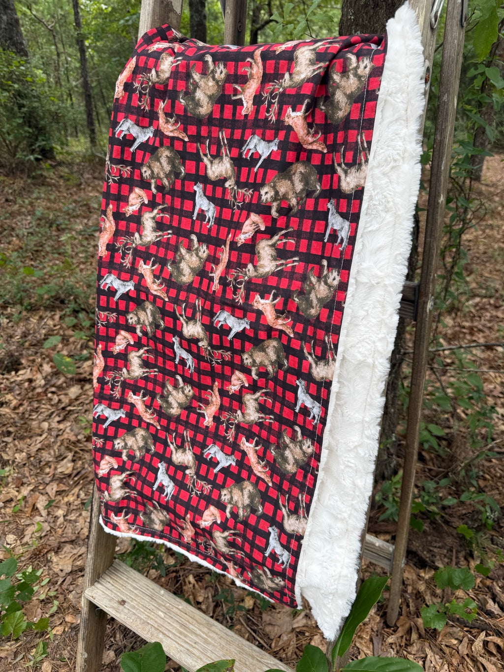 Woodland Buffalo Plaid | Minky Blanket | Handmade Baby Blanket | Personalized Gift