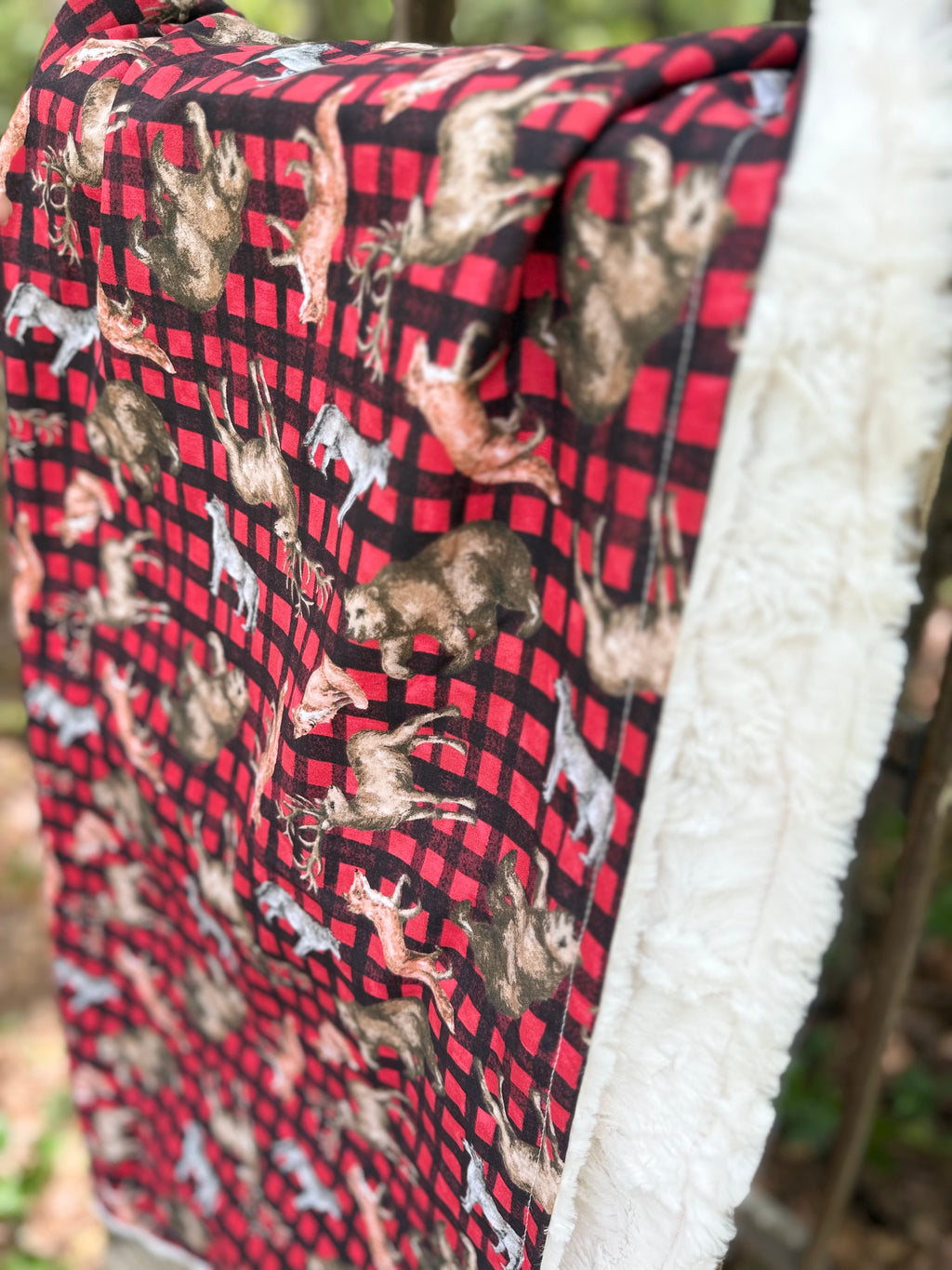 Woodland Buffalo Plaid | Minky Blanket | Handmade Baby Blanket | Personalized Gift