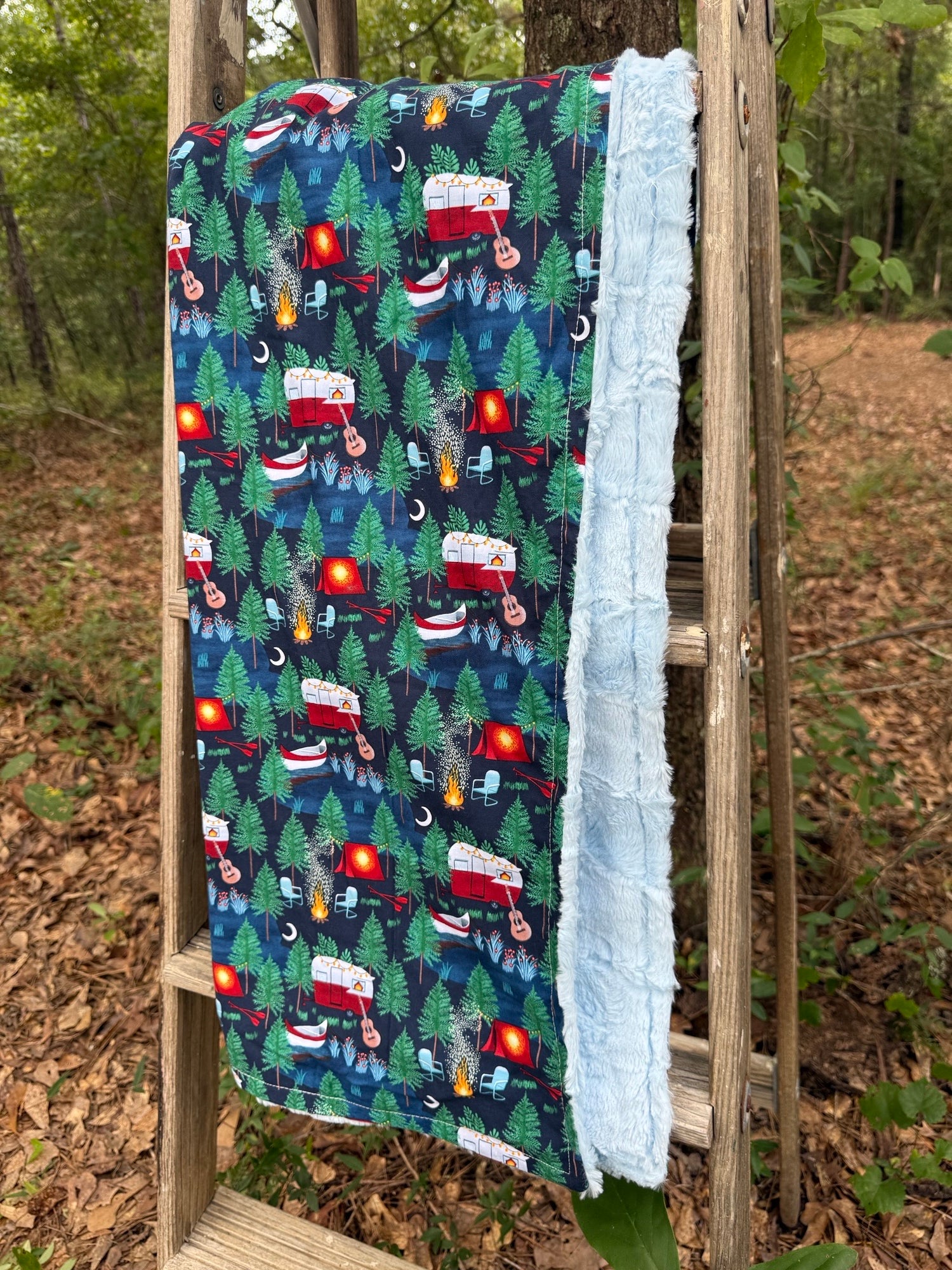 Campfire Adventure| Minky Blanket | Handmade Baby Blanket | Personalized Gift