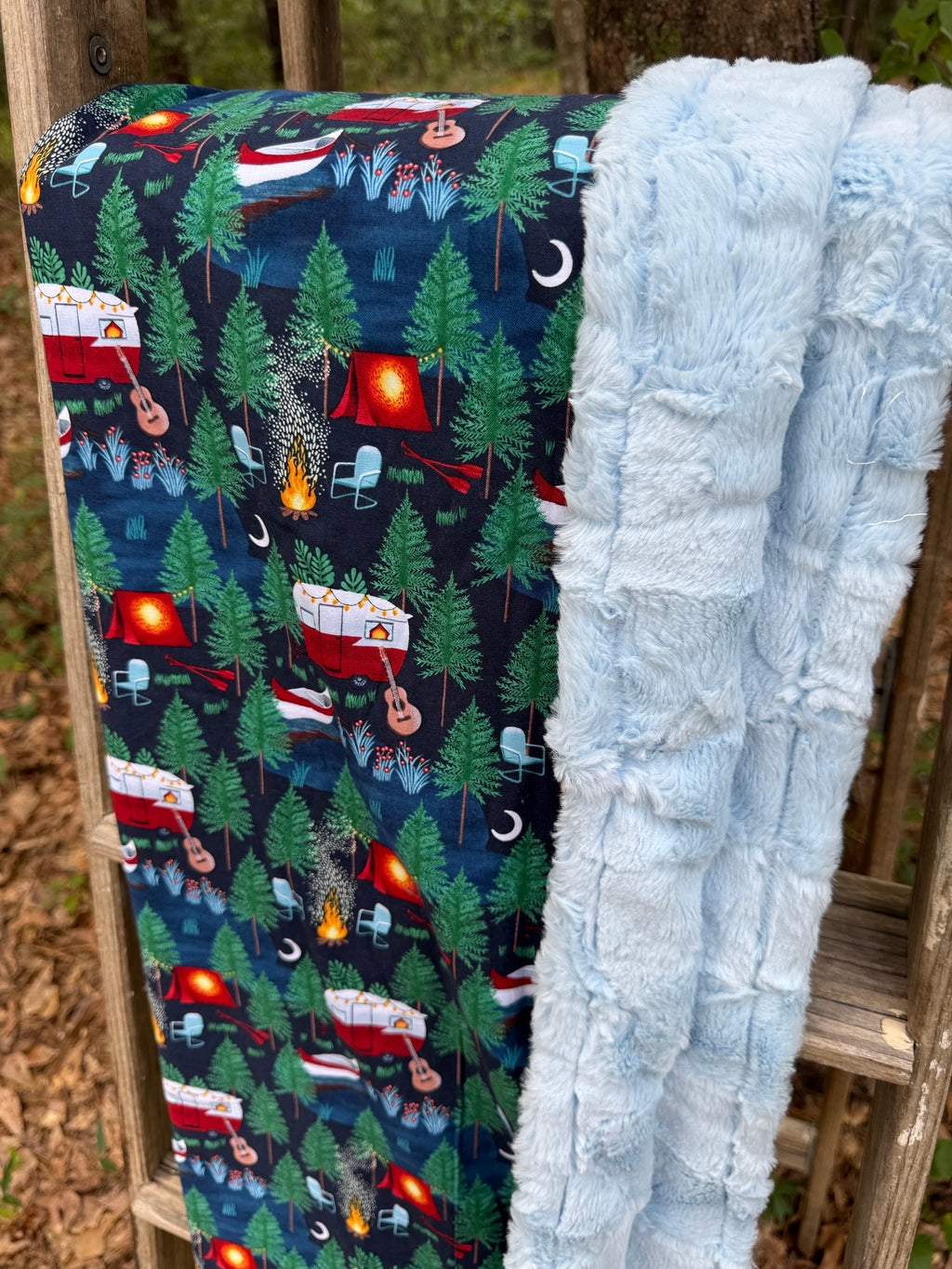 Campfire Adventure| Minky Blanket | Handmade Baby Blanket | Personalized Gift