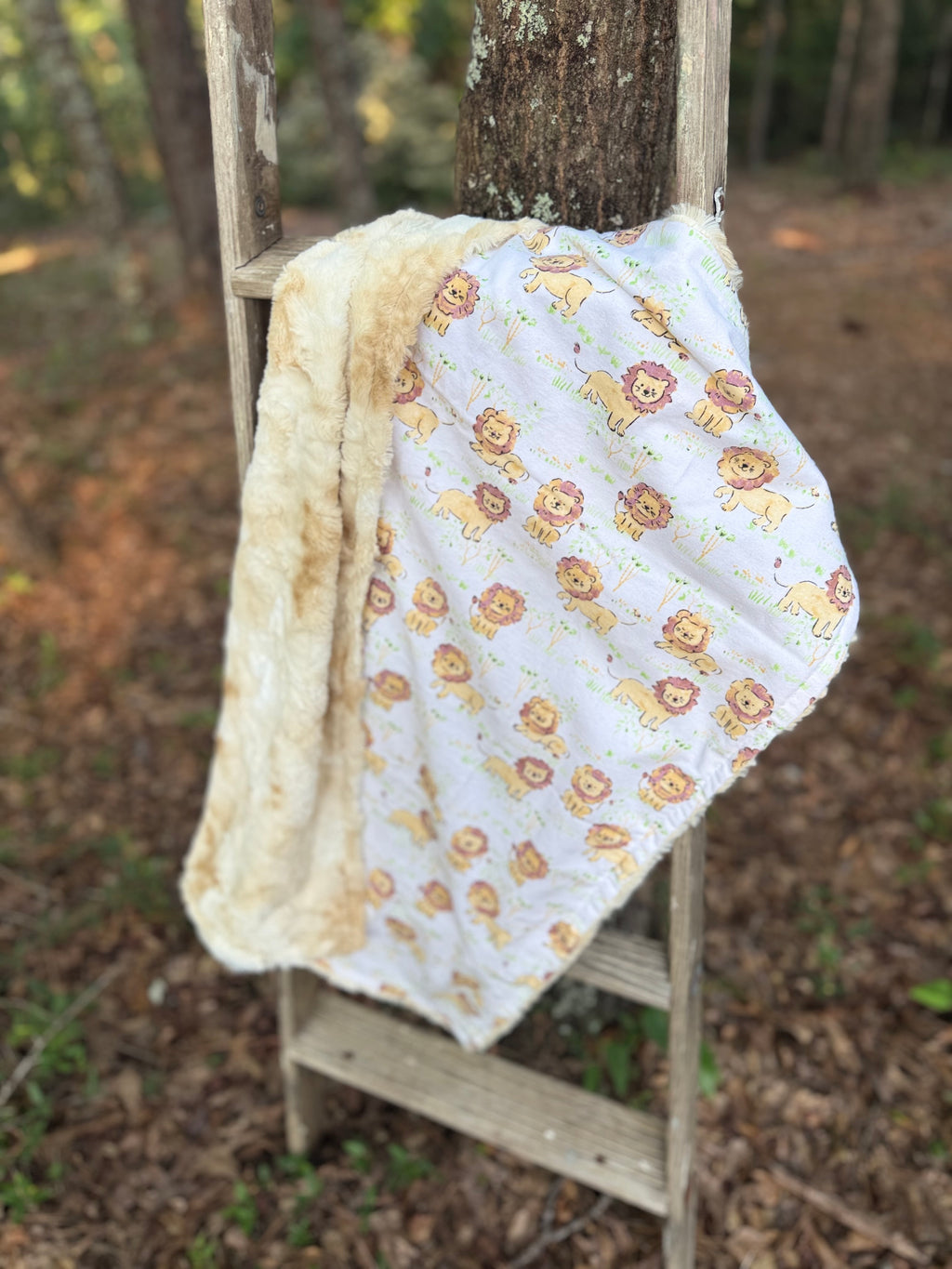 Lion Minky Blanket | Handmade Baby Blanket | Personalized Gift