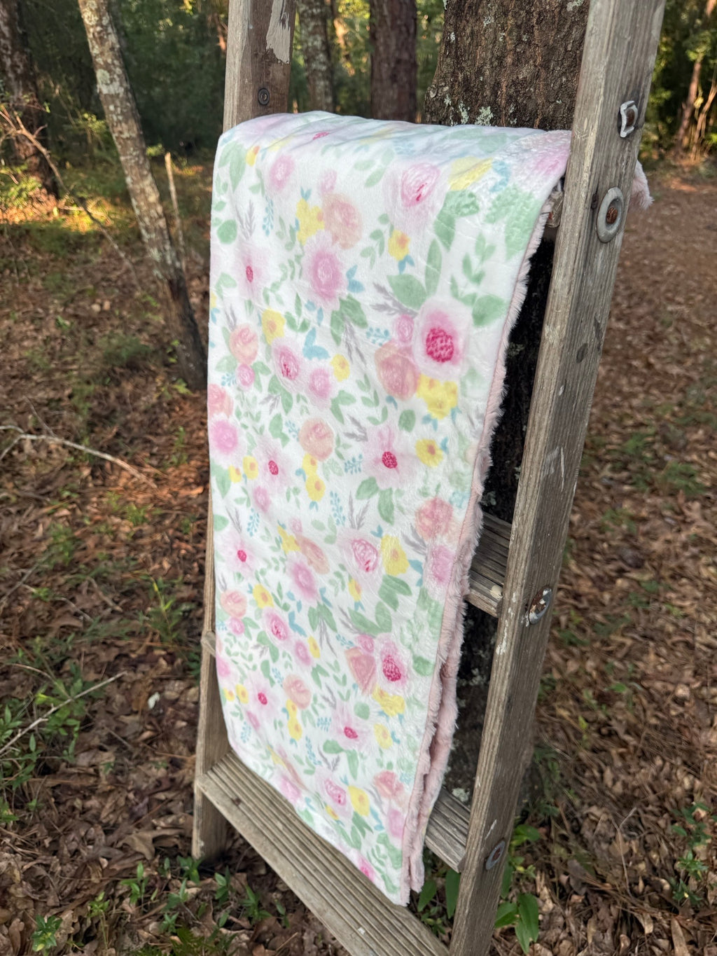 Pastel Floral | Double Sized Minky Blanket | Handmade Baby Blanket | Personalized Gift