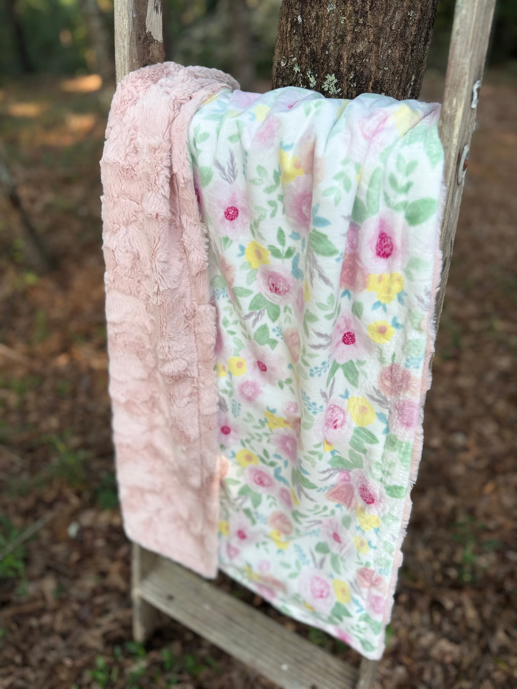 Pastel Floral | Double Sized Minky Blanket | Handmade Baby Blanket | Personalized Gift