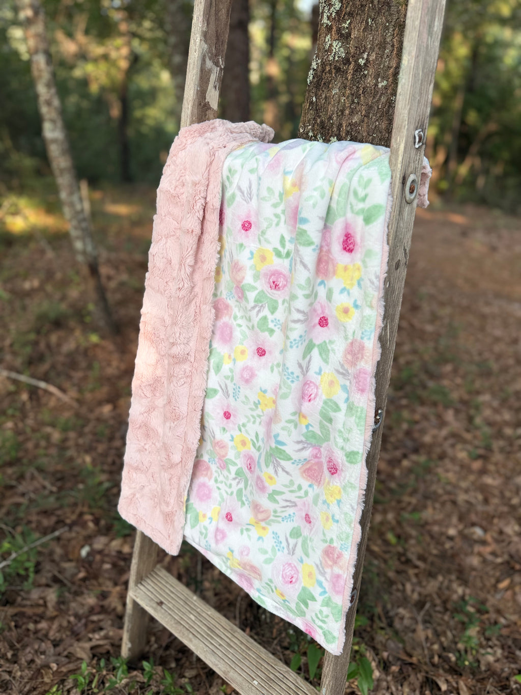 Pastel Floral | Double Sized Minky Blanket | Handmade Baby Blanket | Personalized Gift