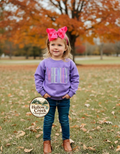 Personalized Girls Purple Sweatshirt, Embroidered Name Crewneck, Custom Toddler Fall Outfit, Personalized Girls Gift