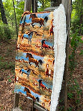 Wild Horse Minky Blanket | Handmade Baby Blanket | Personalized Gift