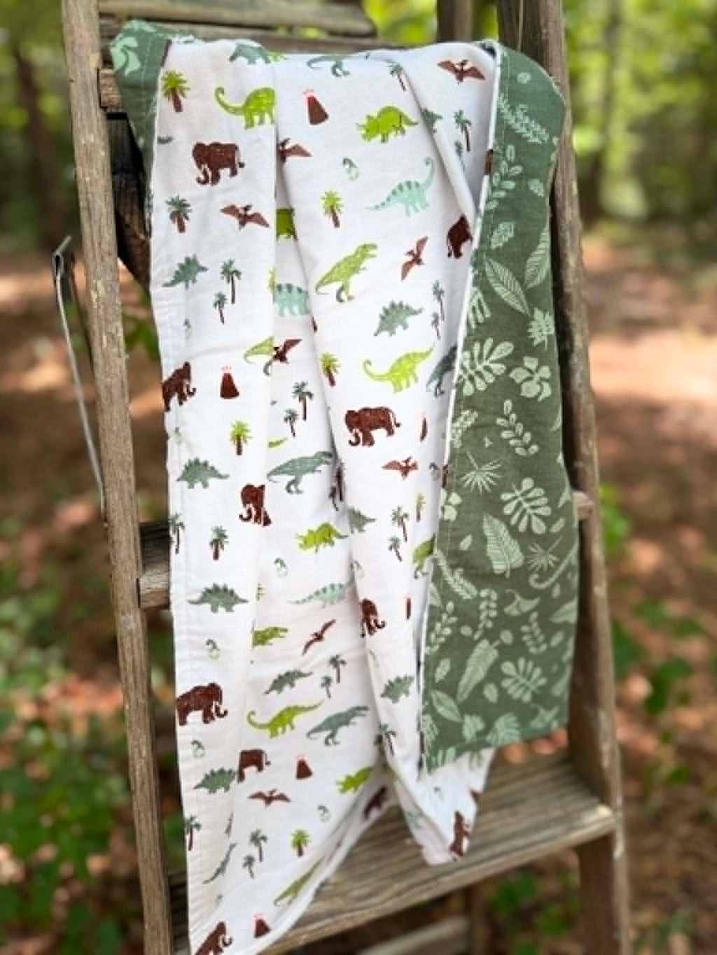 Dinosaur Flannel Blanket | Handmade Baby Blanket | Personalized Gift