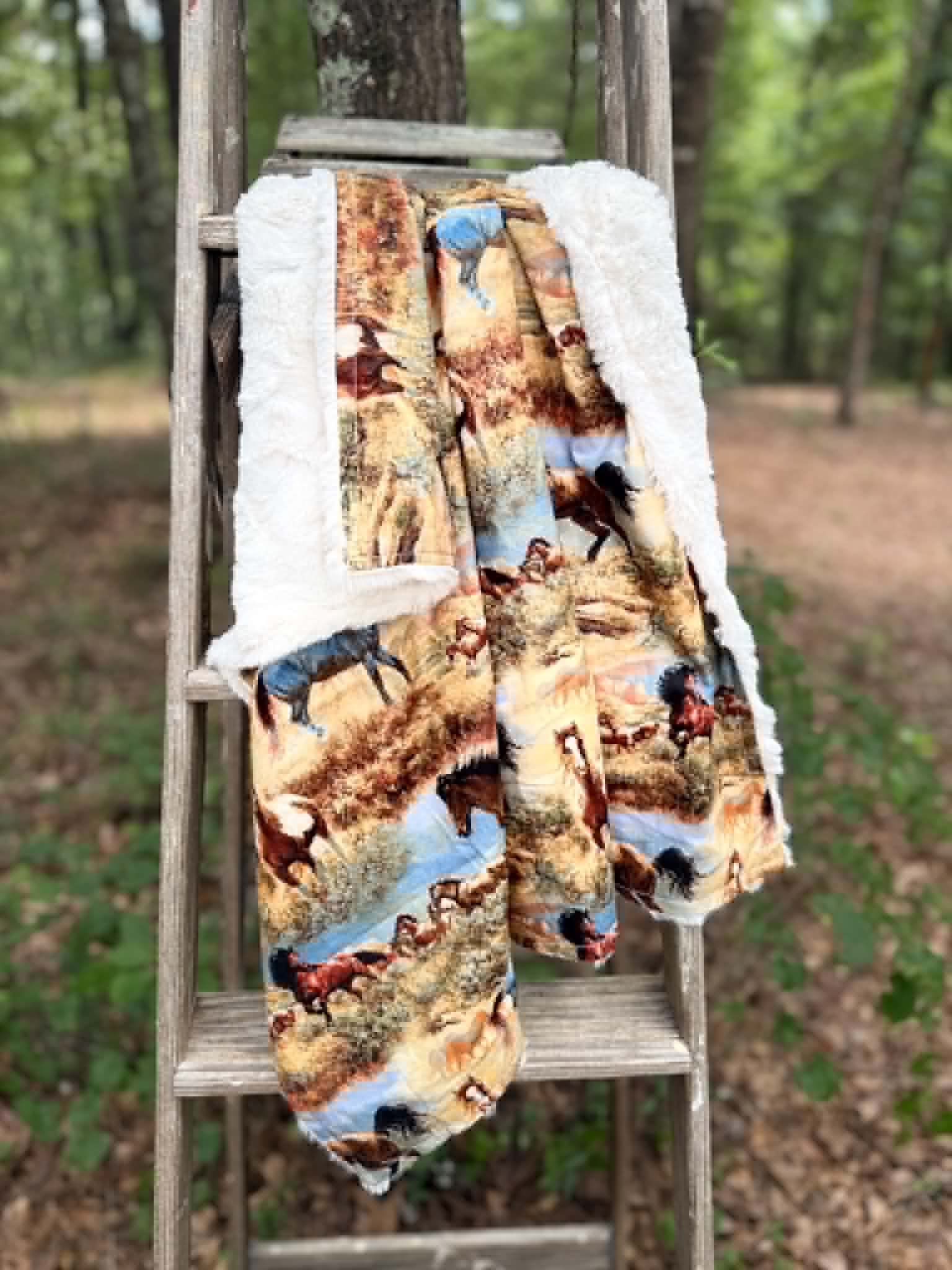 Wild Horse Minky Blanket | Handmade Baby Blanket | Personalized Gift