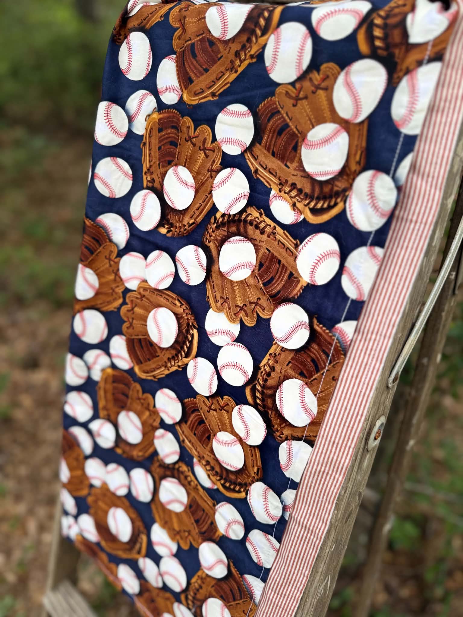 Baseball Flannel Blanket | Handmade Baby Blanket | Personalized Gift